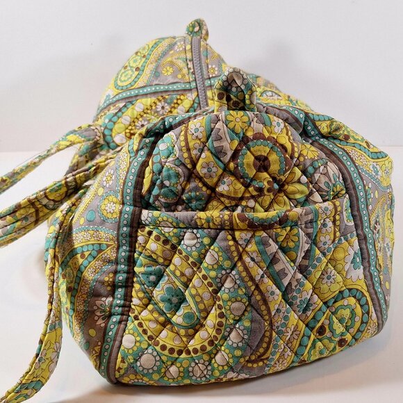 Vera Bradley Retired Lemon Parfait Paisley Weekender Duffel Large - Picture 3 of 6